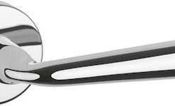 Atlantic Tupai Rapido Curvaline Adra Designer Door Handles On Round Rose, Bright Polished Chrome - T293RPC (sold in pairs)