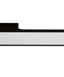 Atlantic Tupai Versaline Tobar Designer Door Handles On Rectangular Rose, Matt Black - T3089LPSSMB MATT BLACK WITH POLISHED STAINLESS STEEL DECORATIVE PLATE