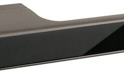 Atlantic Tupai Versaline Tobar Designer Door Handles On Rectangular Rose, Titanium - T3089LPSSTT TITANIUM WITH SATIN STAINLESS STEEL DECORATIVE PLATE