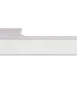 Atlantic Tupai Versaline Tobar Designer Door Handles On Rectangular Rose, Bright Polished Chrome - T3089LWHPC POLISHED CHROME WITH WHITE DECORATIVE PLATE