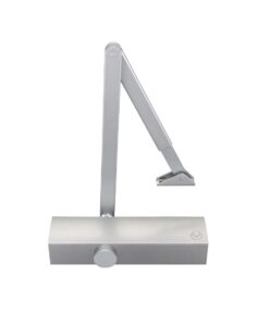 Size 2-5 Door Closer c/w Back Check & Delayed Action - Silver Flat Arm and Body (P.A Bracket Inc) Silver Cover