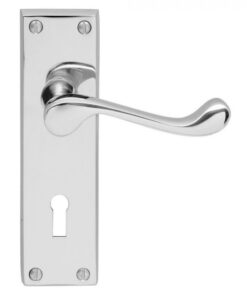 Carlisle Brass CBS54CP Victorian Scroll Lever On Backplate - Lock 57mm C/C (Contract Range) 155mm x 40mm Polished Chrome