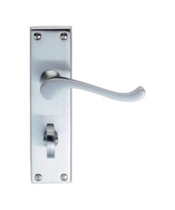 Carlisle Brass CBS54WCSC Victorian Scroll Lever On Backplate - Bathroom 57mm C/C 155mm x 40mm Satin Chrome