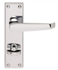 Carlisle Brass CBV30WCCP Victorian Flat Lever On Backplate - Bathroom 57mm C/C (Contract Range) 155mm x 40mm Polished Chrome