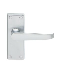 Carlisle Brass CBV31SC Victorian Flat Lever On Backplate - Latch (Contract Range) 120mm x 40mm Satin Chrome