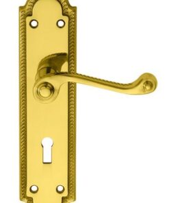 Carlisle Brass FG27 Georgian Lever On Shaped Backplate - Lock 57mm C/C Polished Brass