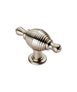 Fingertip FTD600RSN Ftd Reeded Knob With Finial Ends 70 X 26mm Satin Nickel