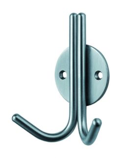 EUROSPEC HCH1015 SATIN STAINLESS STEEL DOUBLE COAT HOOK