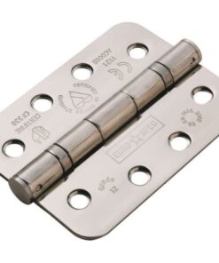 HIN14325/13BSS/R - Carlisle Brass Ball Bearing Hinge 4 x 3 x 2.5mm Grade 13 Radius (Pack of 3) Polished Stainless Steel