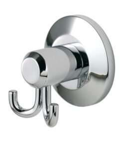 De'Leau LW02CP Deleau Tempo Double Robe Hook Polished Chrome