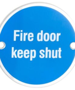 SEX4016SAA - Carlisle Brass Fire Door Keep Shut Symbol 76mm Aluminium
