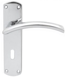SZC031CP Serozzetta Tres Lever On Backplate - Lock 57mm C/C Polished Chrome