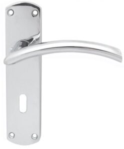 SZC031YCP Serozzetta Tres Lever On Backplate - Lock Euro Profile 47.5mm C/C Polished Chrome