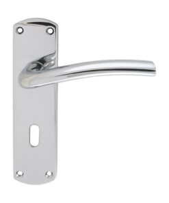 SZC041CP Serozzetta Cuatro Lever On Backplate - Lock 57mm C/C Polished Chrome