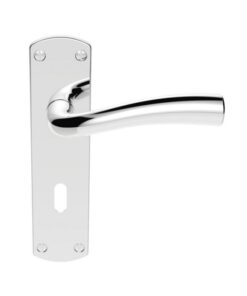 SZC051CP Serozzetta Cinco Lever On Backplate - Lock 57mm C/C Polished Chrome