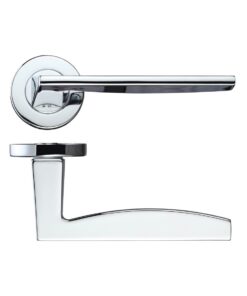 Pavo Lever On Round Rose, Polished Chrome (sold in pairs)