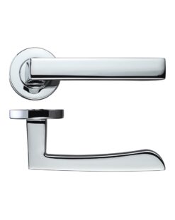 Mensa Lever On Round Rose, Polished Chrome (sold in pairs)