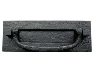Letter Plate with Door Knocker - 305x102mm - Black Antique Finish