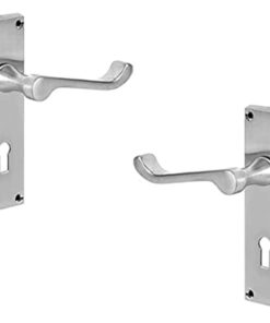 Victorian Scroll Door Handles - 118mm x 40mm - Satin Chrome