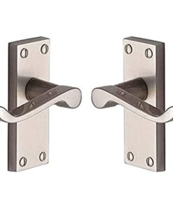 Victorian Door Handle –  118 mm x 40 mm - Satin Nickel Finish