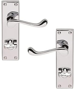 Victorian Scroll Door Handles - 150mm x 40mm - Polished Chrome