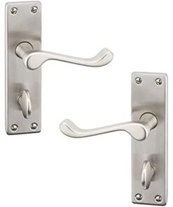 Victorian Scroll Door Handles - 150mm x 40mm - Satin Nickel