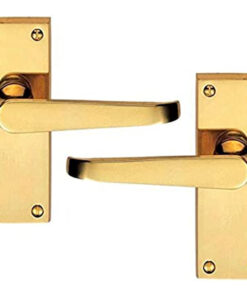 Lever Latch Door Handle (Straight) - 120x40mm - Polished Brass Finish