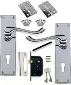 Victorian Door Handle - 150x42mm - Polished Chrome Finish