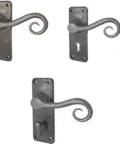 Pewter Door Handles -  150mm x 50mm - Black Antique Finish