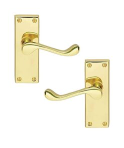 Victorian Door Handle - 150mm x 40mm - Polished Brass