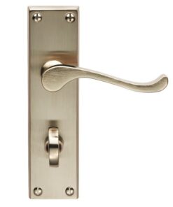 Victorian Scroll Door Handle – 150mm x 40mm  – Satin Nickel Finish