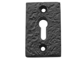 Frelan Hardware Rectangular Standard Profile Escutcheon, Black Antique