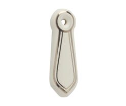 Frelan Hardware Porcelain Covered Standard Profile Escutcheons, White Porcelain With Goldline