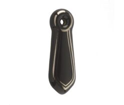 Frelan Hardware Porcelain Covered Standard Profile Escutcheons, Goldline Black