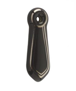 Frelan Hardware Porcelain Covered Standard Profile Escutcheons, Goldline Black