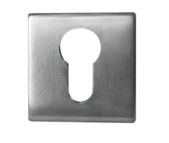 Frelan Hardware Euro Profile Square Escutcheon (52mm x 52mm x 7mm), Satin Stainless Steel