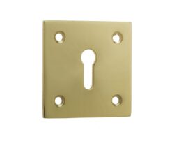 Frelan Hardware Standard Profile Square Escutcheon, Polished Brass