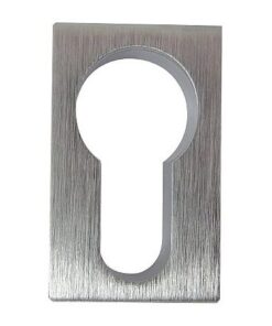 Frelan Hardware Minimal Rectangular Flush Euro Profile Escutcheon (25mm x 40mm), Satin Chrome