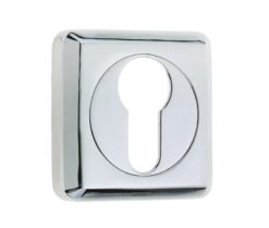 Frelan Hardware Euro Profile Square Escutcheon, Polished Chrome