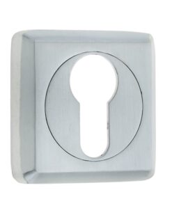 Frelan Hardware Euro Profile Square Escutcheon, Satin Chrome