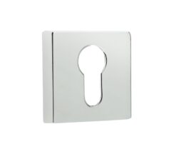 Frelan Hardware Euro Profile Square Escutcheon, Polished Chrome