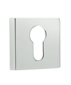 Frelan Hardware Euro Profile Square Escutcheon, Polished Chrome