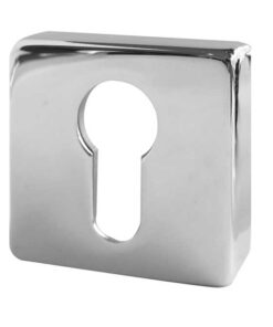 Frelan Hardware Rombo Euro Profile Square Escutcheon, Polished Chrome
