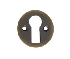 Frelan Hardware Standard Profile Round Escutcheon, Antique Brass