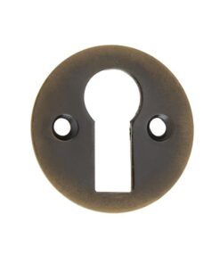 Frelan Hardware Standard Profile Round Escutcheon, Antique Brass