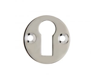 Frelan Hardware Standard Profile Round Escutcheon, Polished Nickel