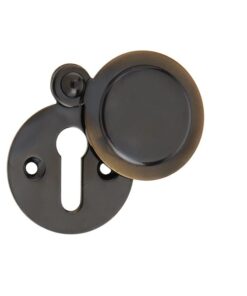 Frelan Hardware Standard Profile Round Covered Escutcheon, Antique Brass