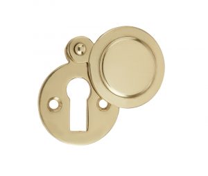 Frelan Hardware Standard Profile Round Covered Escutcheon, Polished Brass