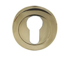 Frelan Hardware Euro Profile Escutcheon, PVD Stainless Brass