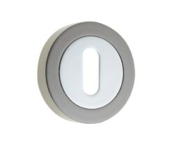 Frelan Hardware Standard Profile Escutcheon, Dual Finish Polished Chrome & Black Nickel
